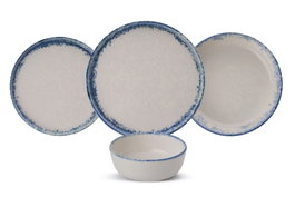 Hermia Roundy - Blue Juego de Cena de Porcelana de 24 Piezas